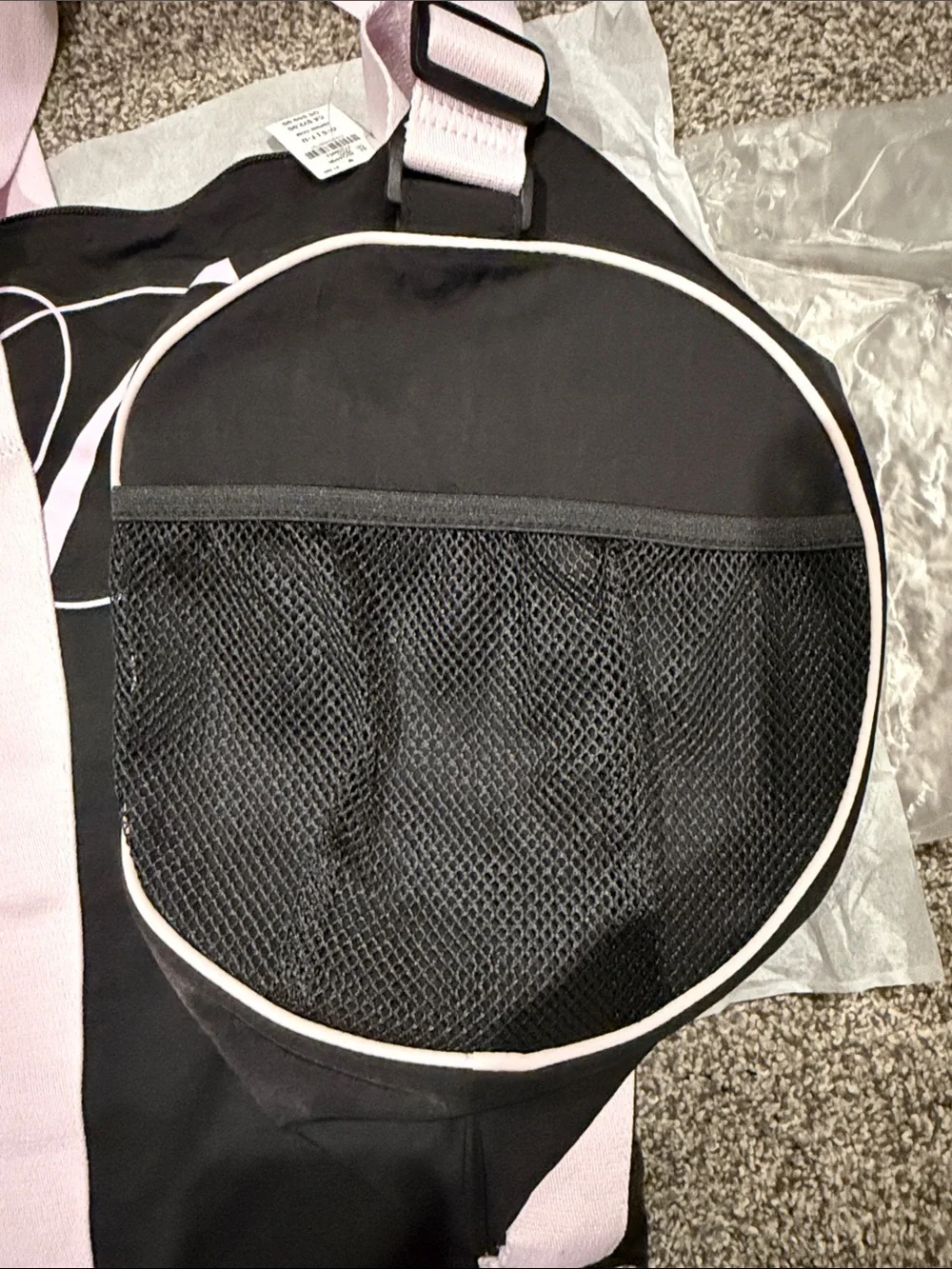 PINK Victoria's Secret Black Tote with Light Pink Straps and Script